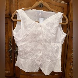 Mika Vero - Made in Italy - Jrs. Eyelet Blouse - 100% Cotton - Porcelain Buttons